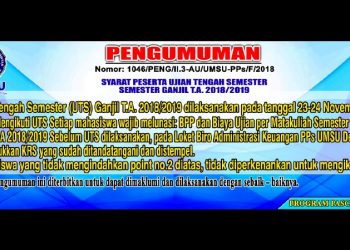 Syarat Ujian Tengah Semester Ganjil T.A. 2018/2019